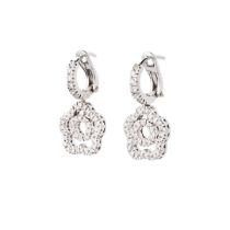 A pair of diamond pendent earrings