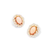 John Donald: A pair of coral and pearl earrings