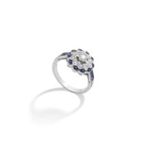 A sapphire and diamond cluster ring