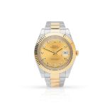 Rolex. A fine stainless steel and yellow gold automatic wristwatch with diamond-set dial