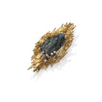 George Weil: A diamond and tourmaline brooch