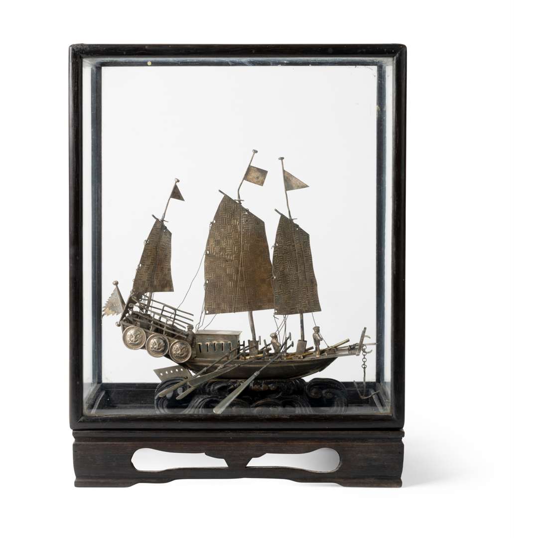 EXPORT SILVER MODEL OF A GUNBOAT - Image 2 of 2