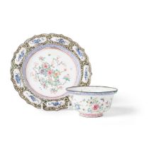 SET OF CANTON ENAMEL BOWL AND PLATE