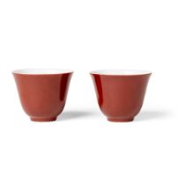 PAIR OF RED-GLAZED CUPS
