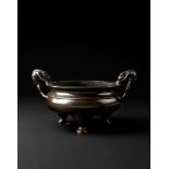 LARGE BRONZE 'CHI DRAGON' TRIPOD CENSER