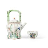 FAMILLE VERTE TEAPOT AND TEACUP
