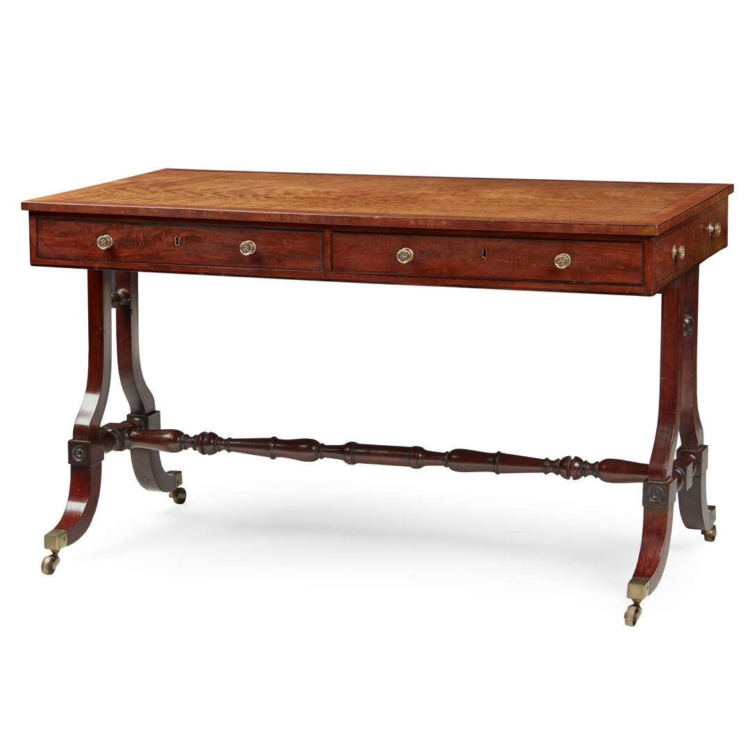 GEORGE III MAHOGANY, EBONY AND BOXWOOD INLAID SOFA TABLE