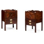 PAIR OF GEORGE III MAHOGANY BEDSIDE COMMODES