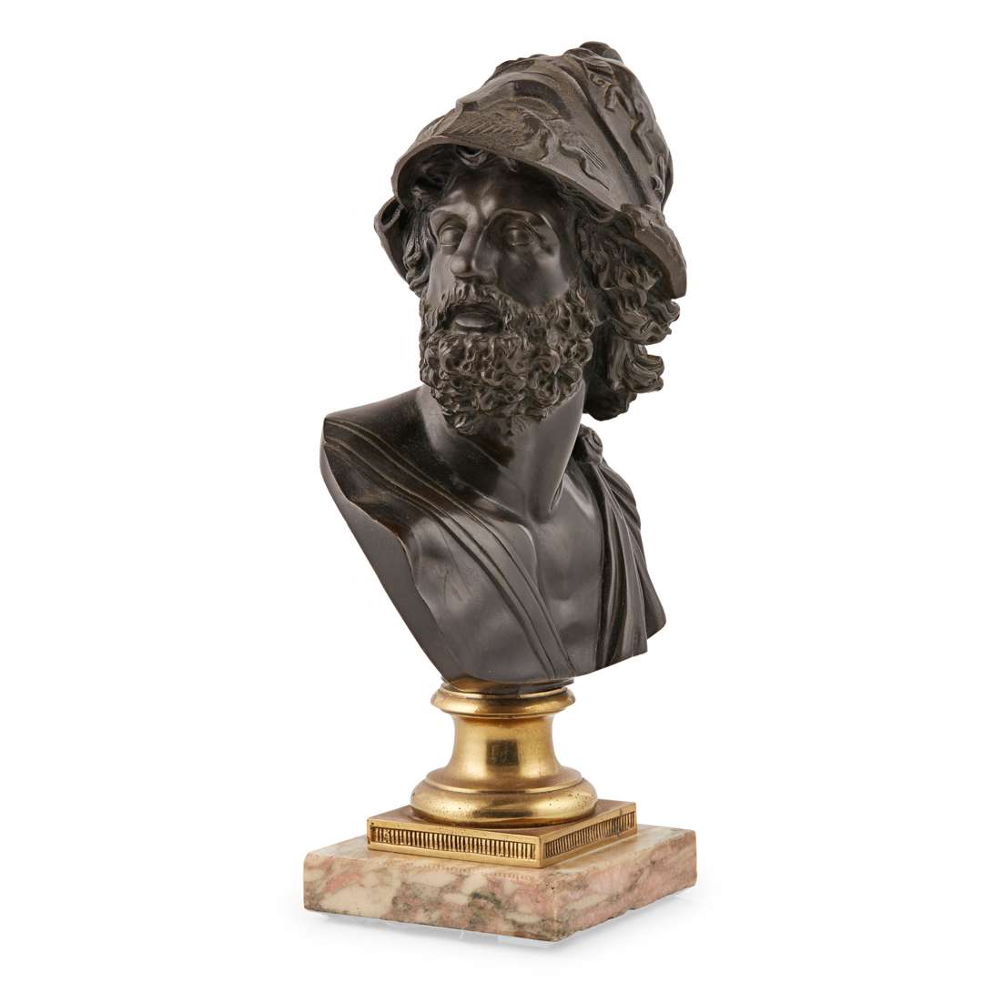 FRENCH BRONZE BUST OF AJAX, AFTER THE ANTIQUE - Image 2 of 2
