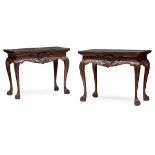 PAIR OF IRISH GEORGE II STYLE CONSOLE TABLES
