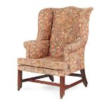 GEORGE III MAHOGANY WING ARMCHAIR