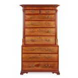 GEORGE III MAHOGANY TALL CHEST-ON-CHEST, PROBABLY CHANNEL ISLANDS
