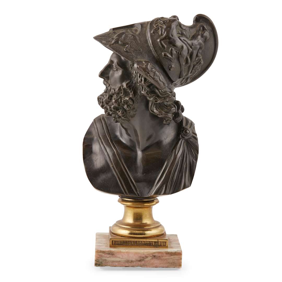 FRENCH BRONZE BUST OF AJAX, AFTER THE ANTIQUE