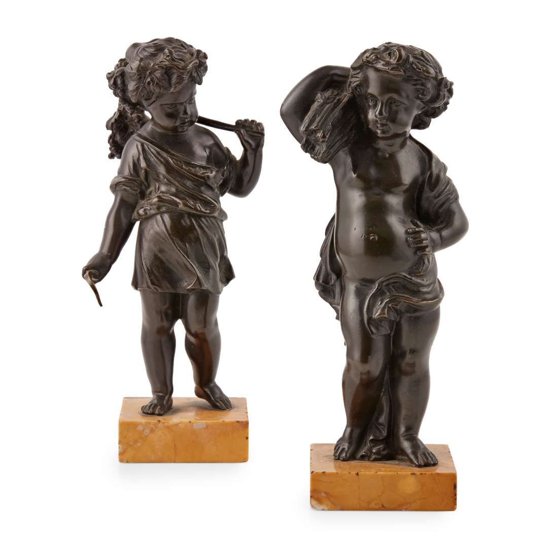 PAIR OF FRENCH BRONZE FIGURES OF PUTTI, AFTER CLODION - Image 2 of 2
