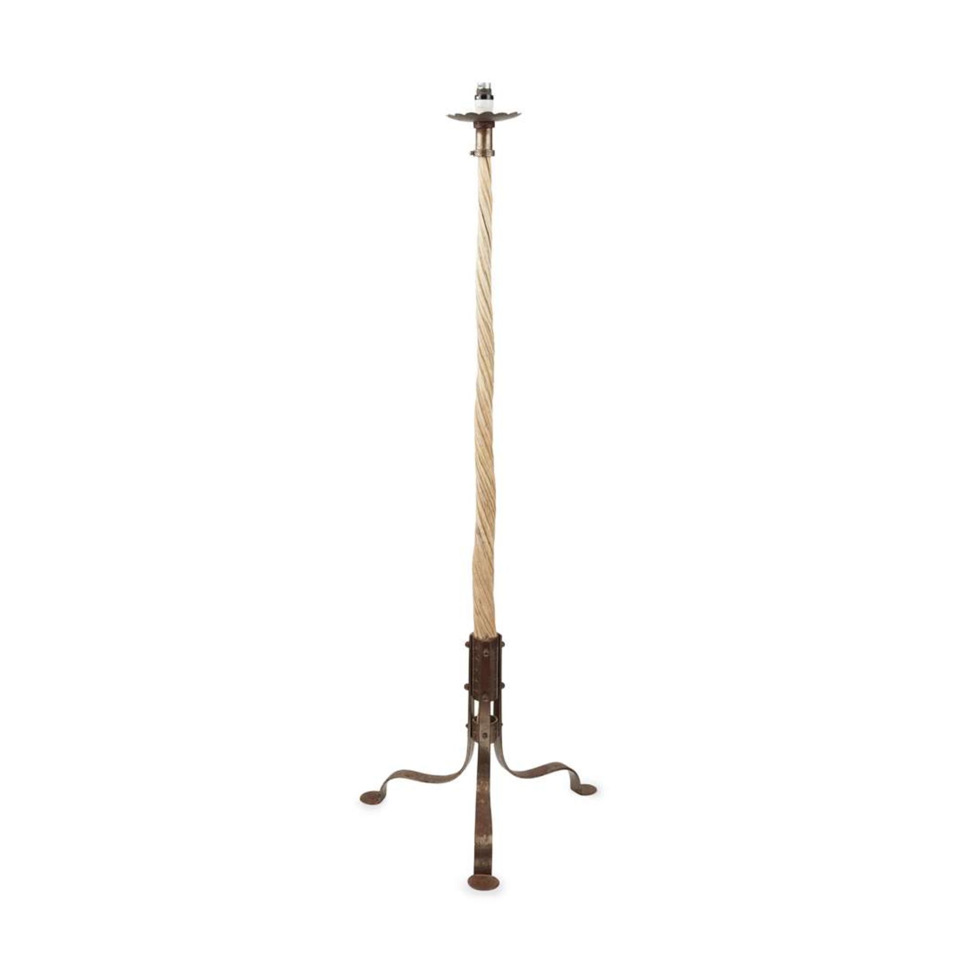NARWHAL TUSK AND WROUGHT STEEL STANDARD LAMP - Image 2 of 2