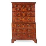 GEORGE II WALNUT CHEST-ON-CHEST