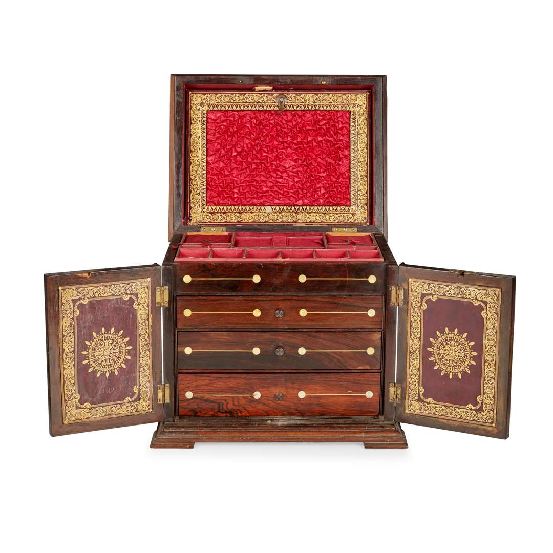 WILLIAM IV MOTHER-OF-PEARL INLAID ROSEWOOD JEWELLERY CASKET - Image 2 of 2