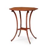 GEORGE III MAHOGANY AND TULIPWOOD OCTAGONAL LAMP TABLE