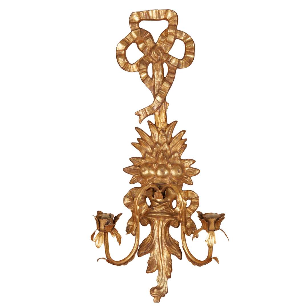 PAIR OF GILTWOOD WALL SCONCES - Image 3 of 3