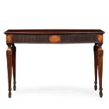 LATE GEORGE III MAHOGANY BOWFRONT SERVING TABLE