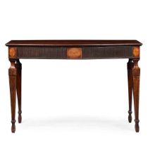 LATE GEORGE III MAHOGANY BOWFRONT SERVING TABLE