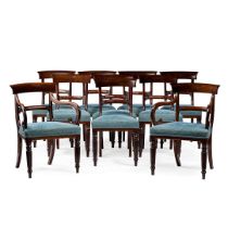 SET OF TEN WILLIAM IV MAHOGANY DINING CHAIRS, BY GILLOWS