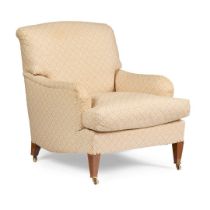 UPHOLSTERED EASY ARMCHAIR, BY WHYTOCK & REID