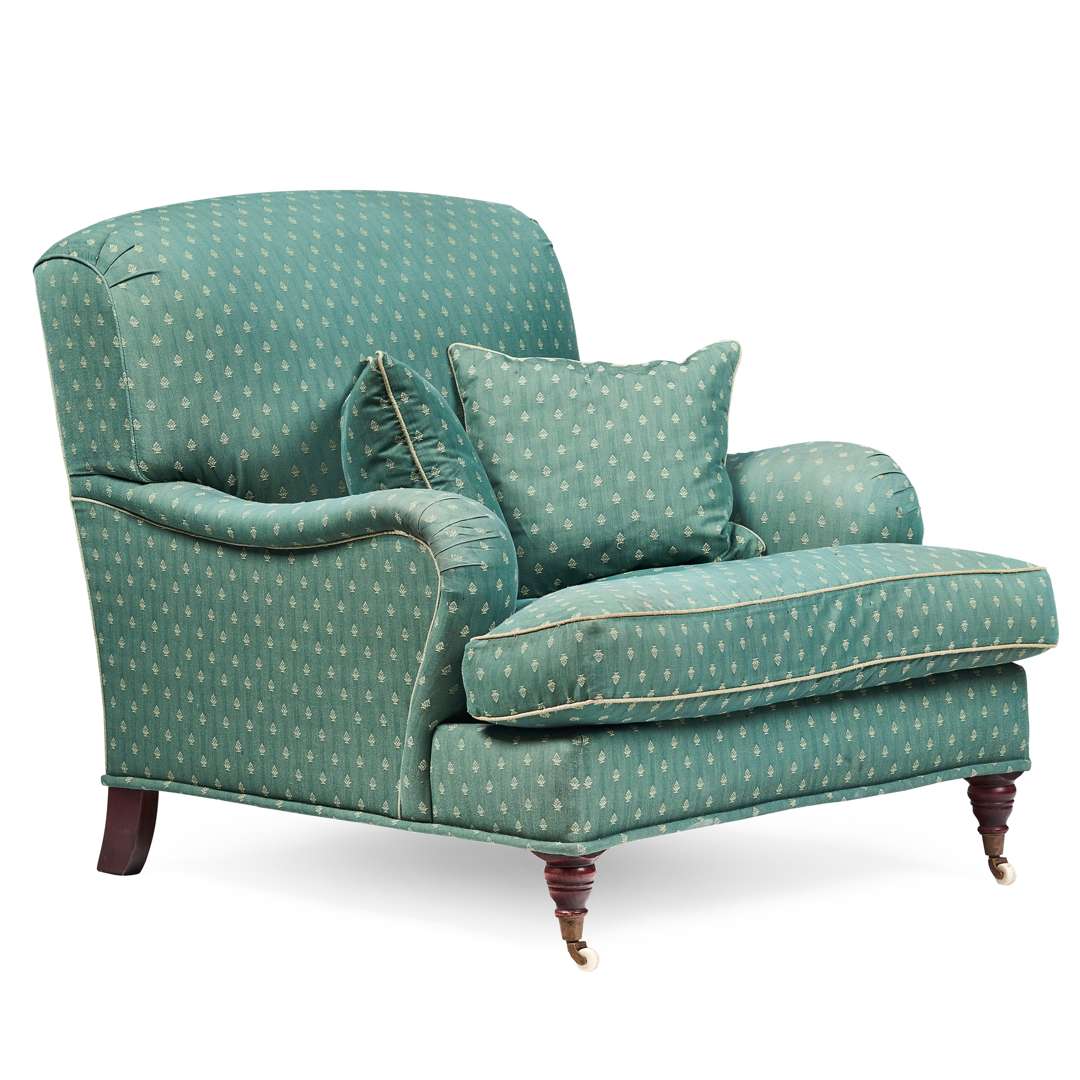 EDWARDIAN UPHOLSTERED EASY CHAIR, IN THE HOWARD STYLE - Image 2 of 2