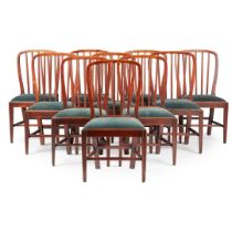 SET OF TWELVE REGENCY BEECH AND ASH HOOP BACK DINING CHAIRS