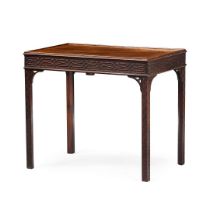 GEORGE III 'CHINESE CHIPPENDALE' MAHOGANY SILVER TABLE