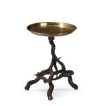 INDIAN BLACKBUCK ANTLER AND BRASS OCCASIONAL TABLE