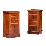 PAIR OF MID VICTORIAN MAHOGANY BEDSIDE CHESTS OF DRAWERS