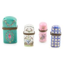 GROUP OF THREE ENAMEL PERFUME NECESSAIRES