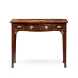 GEORGE III MAHOGANY AND INLAY SMALL SERPENTINE SERVING TABLE