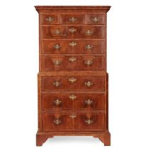 GEORGE I WALNUT CROSSBANDED CHEST-ON-CHEST