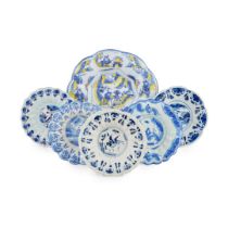 COLLECTION OF DELFT LOBED DISHES