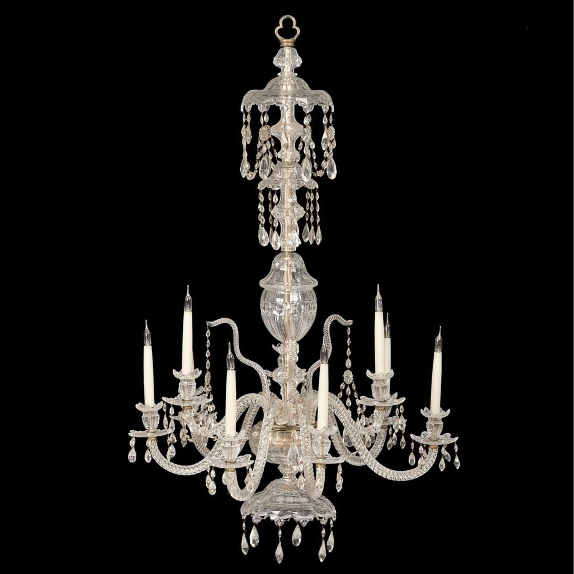 GEORGE III STYLE CUT GLASS NINE LIGHT CHANDELIER - Image 2 of 2