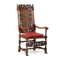 CHARLES II WALNUT ARMCHAIR