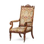 WILLIAM IV ROSEWOOD LIBRARY ARMCHAIR
