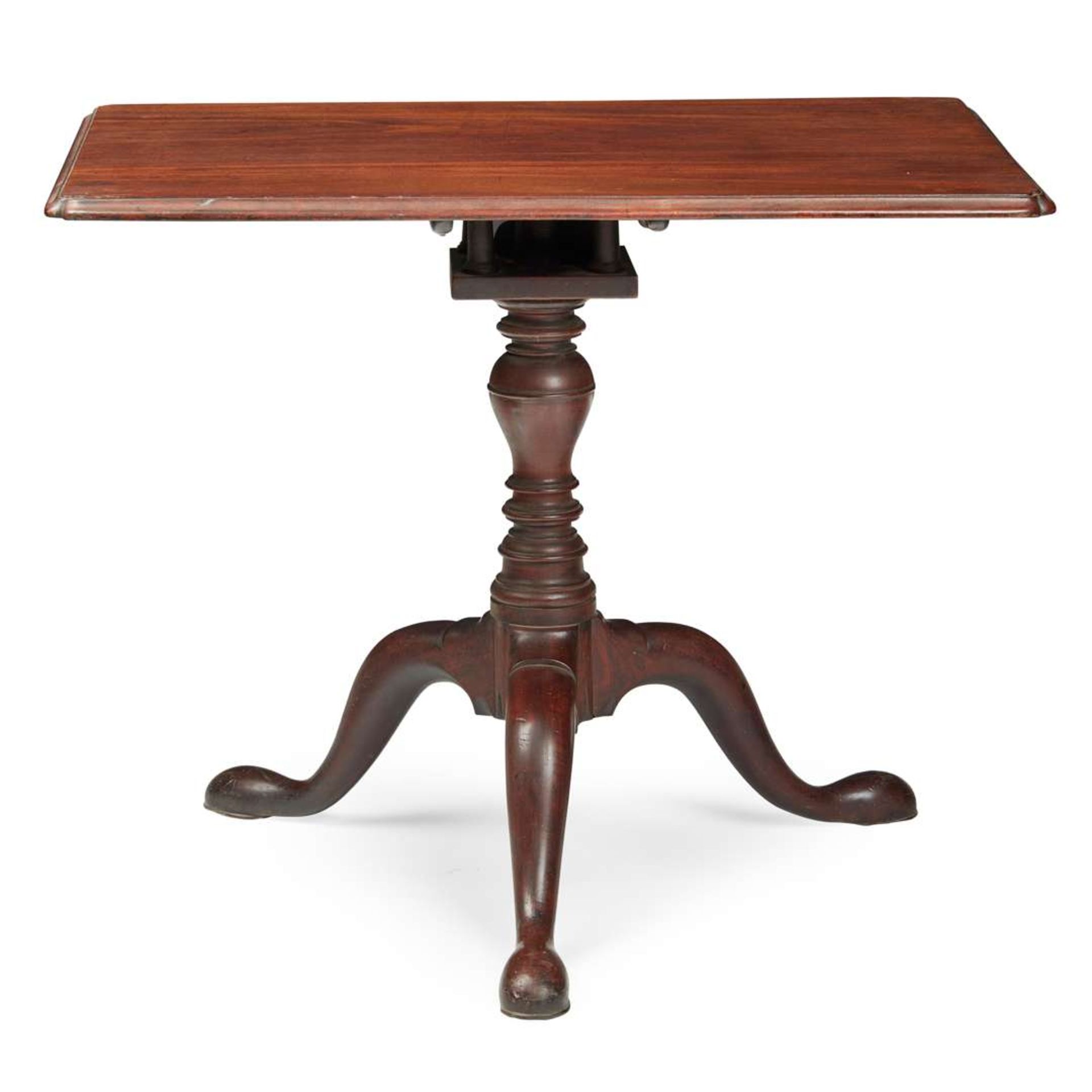 GEORGE II MAHOGANY TRIPOD TEA TABLE