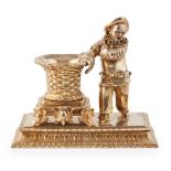 FRENCH NOVELTY GILT METAL FIGURAL CIGAR STAND