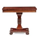 REGENCY MAHOGANY FOLDOVER TEA TABLE, IN THE MANNER OF WILLIAM TROTTER