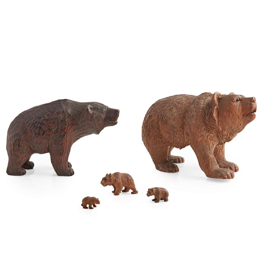 TWO BLACK FOREST CARVED BEARS - Image 2 of 2