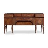 REGENCY MAHOGANY AND EBONY BANDED STAGEBACK SIDEBOARD