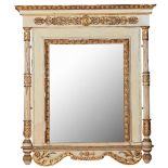 GEORGE IV PAINTED AND PARCEL-GILT OVERMANTEL MIRROR