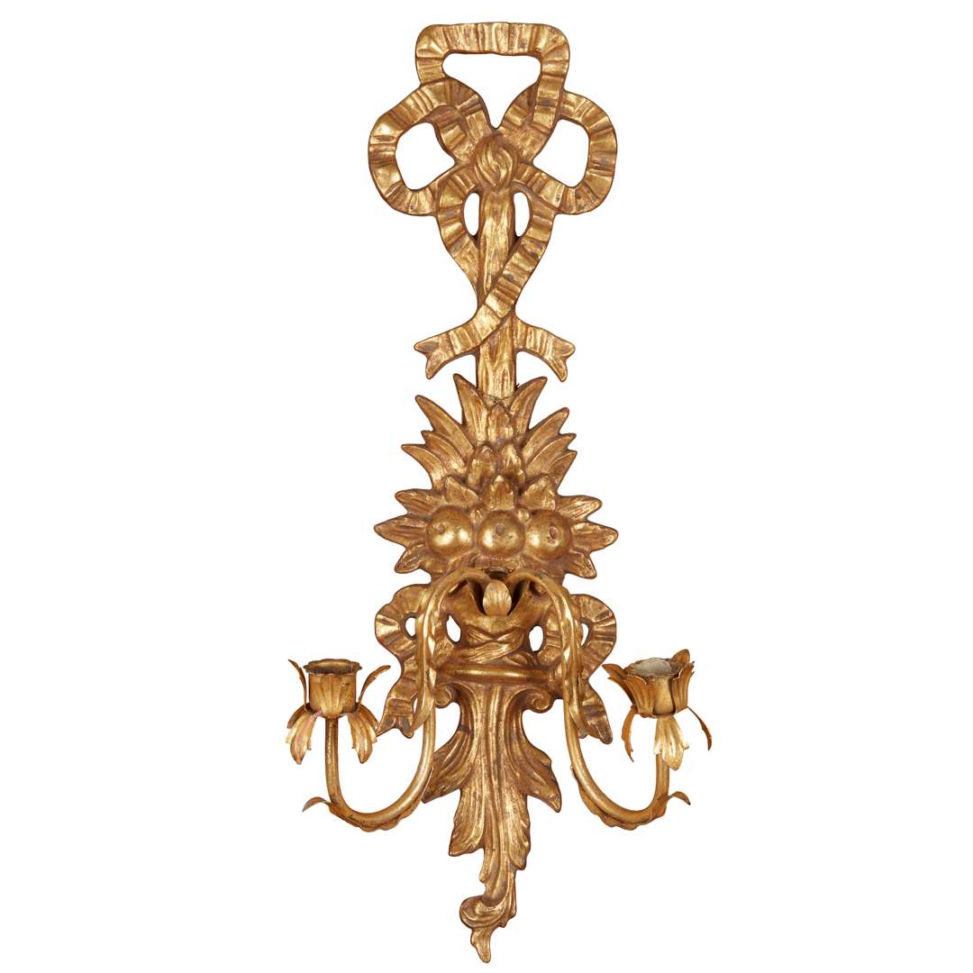 PAIR OF GILTWOOD WALL SCONCES - Image 2 of 3