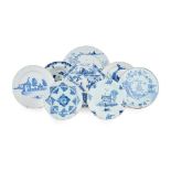 COLLECTION OF DELFT BLUE AND WHITE PLATES