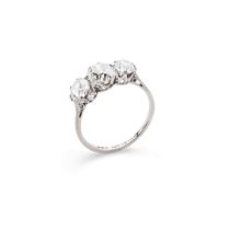 A diamond three-stone ring