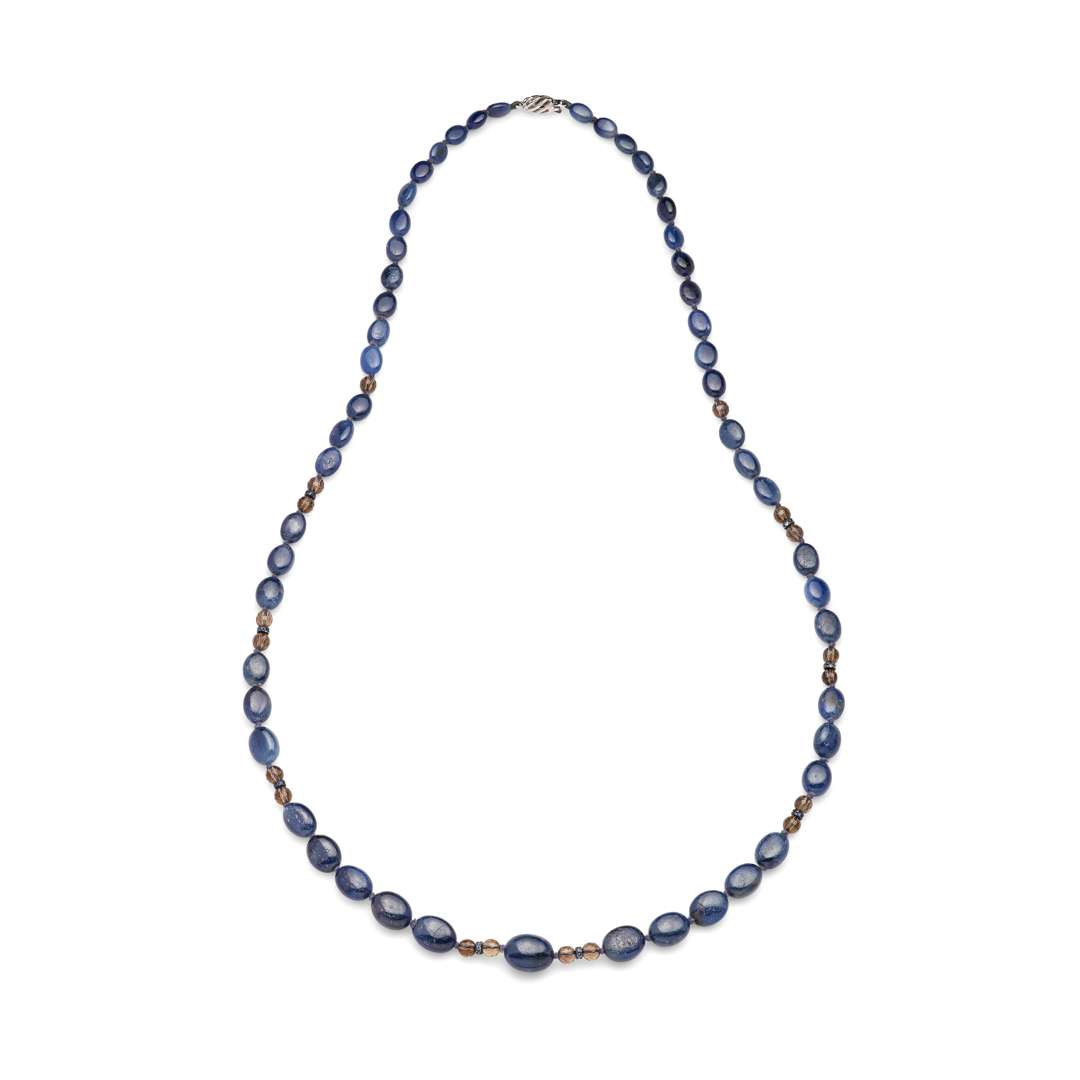 A sapphire bead necklace