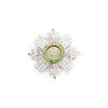 A diamond and enamel Sweetheart brooch for The Scotts Guards